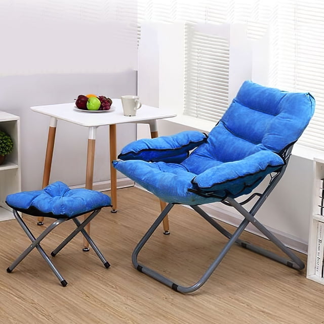 Silla Plegable Acolchada ilios innova con Taburete Azul