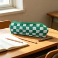thumbnail image 4 of Checkered Cosmetic Bags, Make up Brushes Cases, Small Makeup Bag Purse, Travel Toiletry Zipper Pouch, for Women, 4 of 6