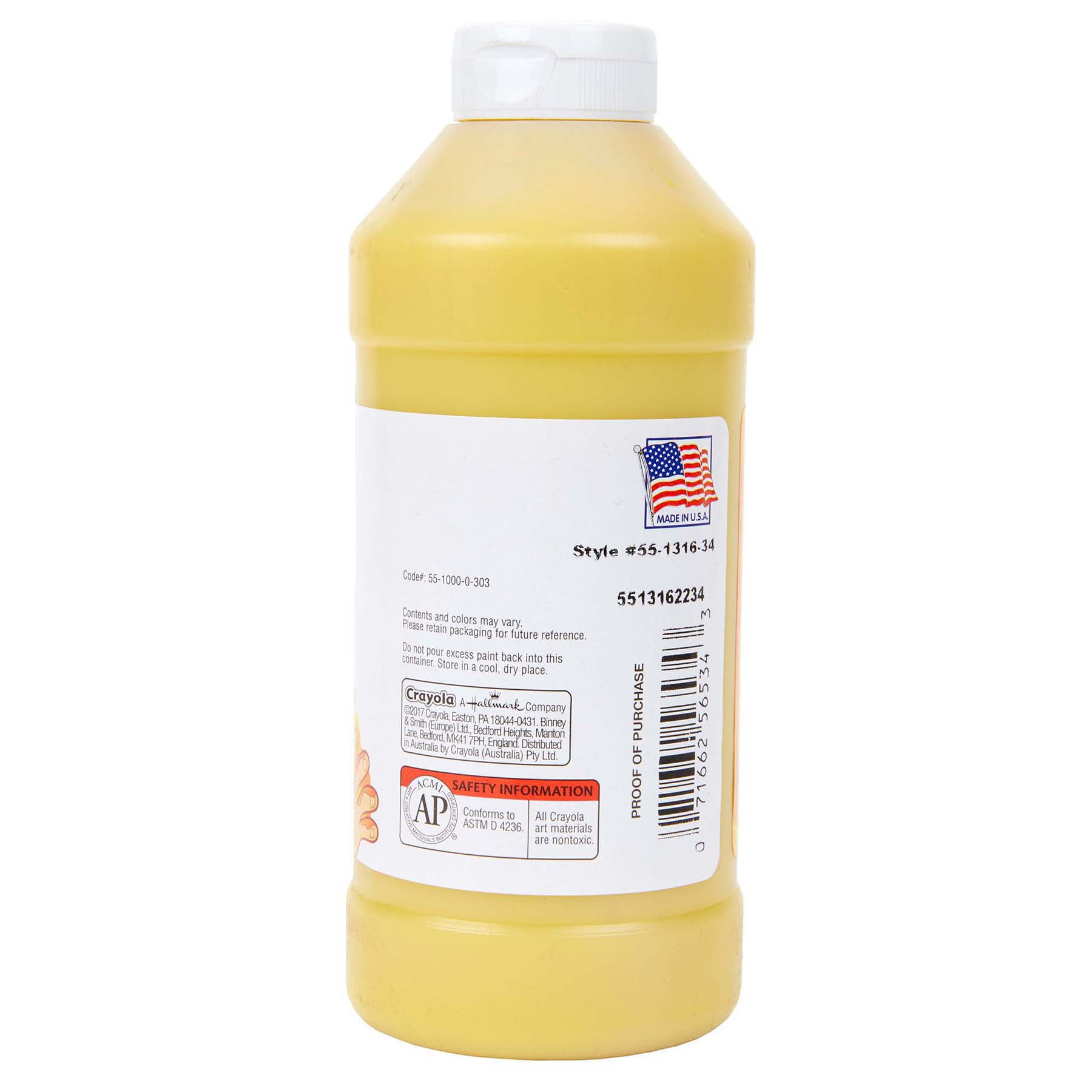 Crayola Washable Finger Paint, Yellow, 16 oz, Pack of 3
