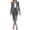 Gray, variant on Women's Elegant Business Suit Sets Slim Fit Dressy Casual Velvet Blazer with Bodydcon Pencil Skirt 2 Piece Office Work Formal Outfits