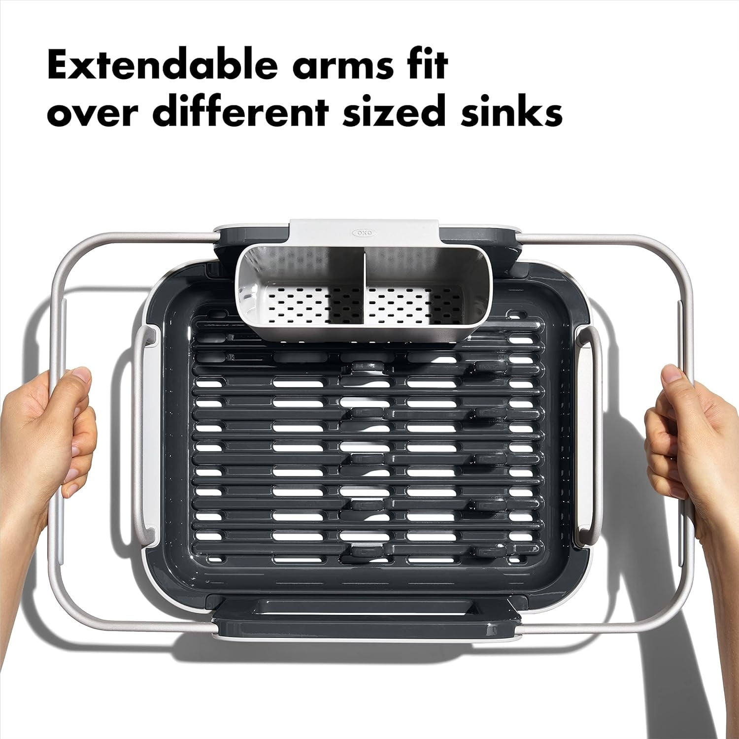 Extendable Over-The-Sink Aluminum Drying Dish Rack
