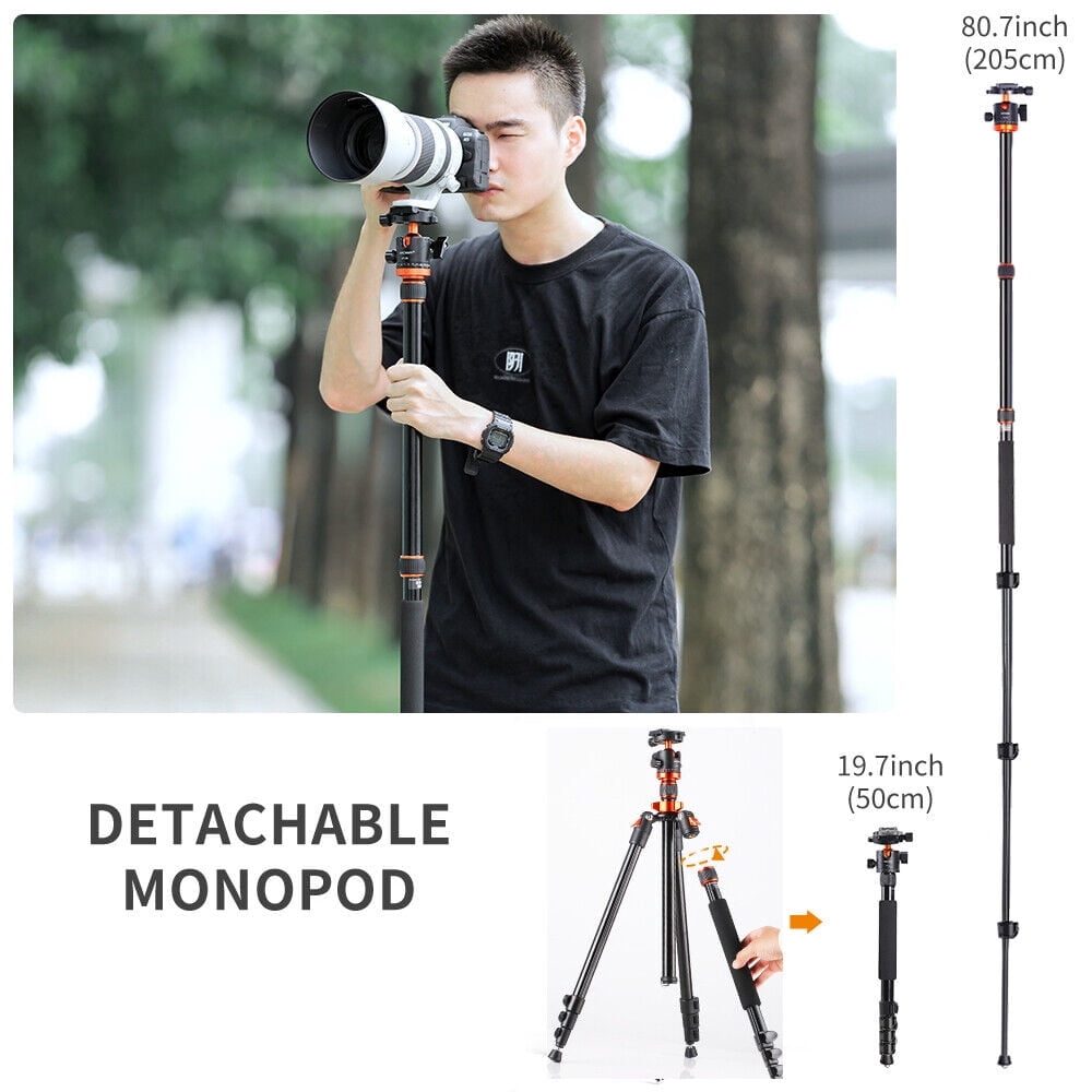 K&F CONCEPT 78" Professional Compact Aluminum Camera Tripod for DSLR Camera Photo, Lightweight Travel Tripod with 360 Degree Ball Head for Photography