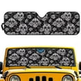 thumbnail image 4 of Binienty Skull Sun Visor for Car Windshield for Jeep Wrangler JK 2-Door 2007-2018 Auto Front Window Sunshade for Jeep Gladiator, FJ Cruiser Auto Outdoor Protective Accessories, 4 of 8