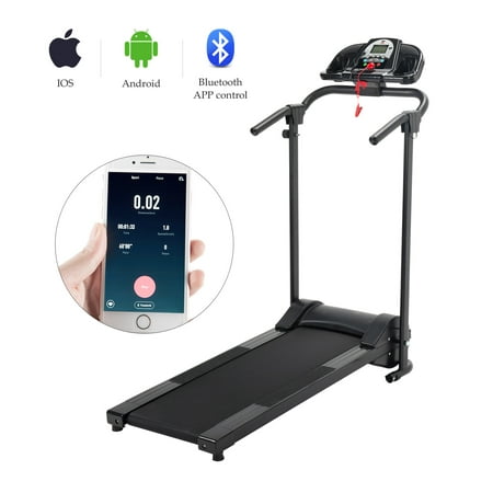 Electric Treadmill Motorized Running Machine w/ APP Control & Holder (Best Running App For Android Wear)