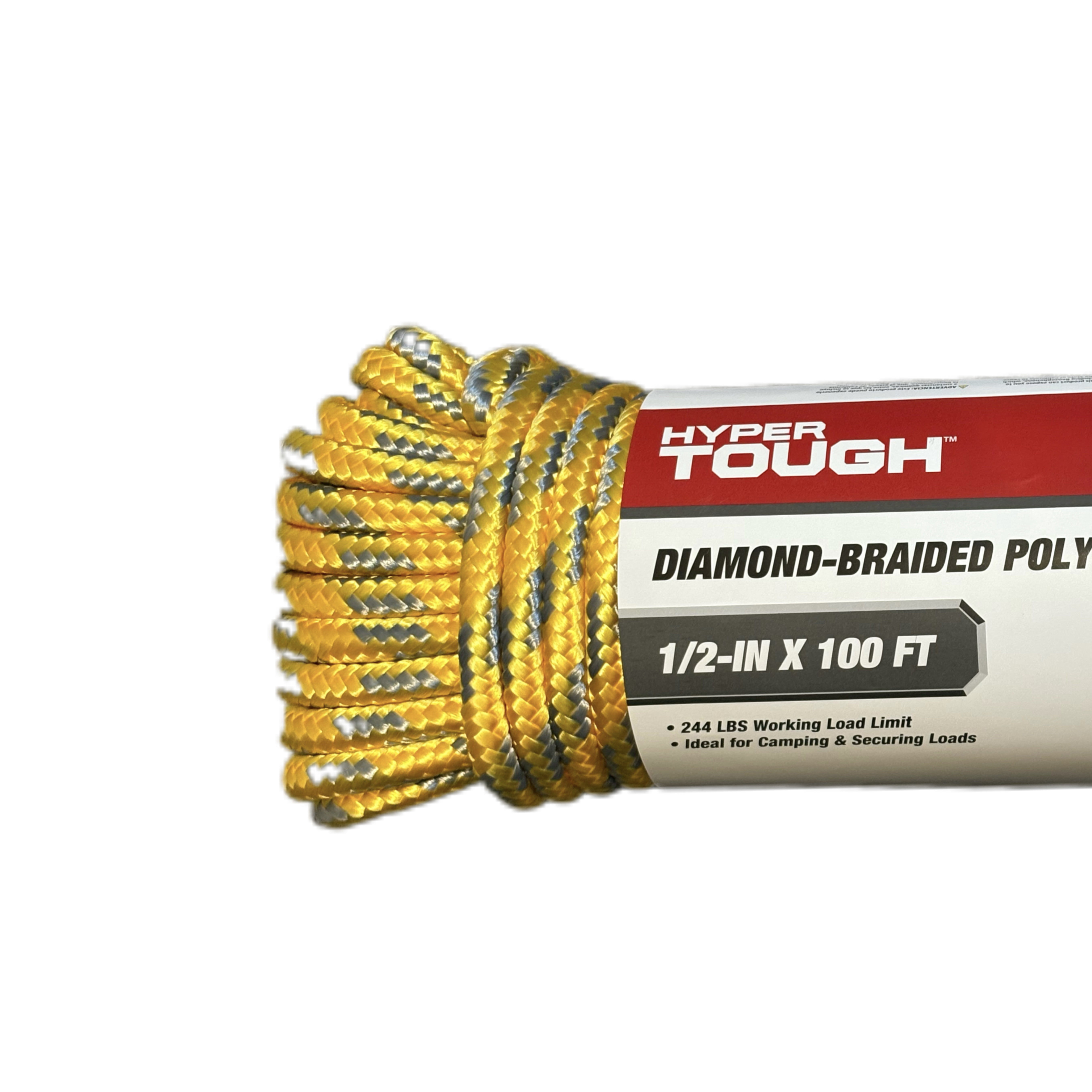 Hyper Tough 1/2 inch x 100 feet  Gold Polypropylene Diamond-Braid Rope