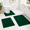 Dark Green-17"x24"+20"x32"+U Shape 20"x24", variant on Eggshell Blue 17"x24"+20"x32"+U Shape 20"x24" 3-Piece Chenille Bathroom Rug Set