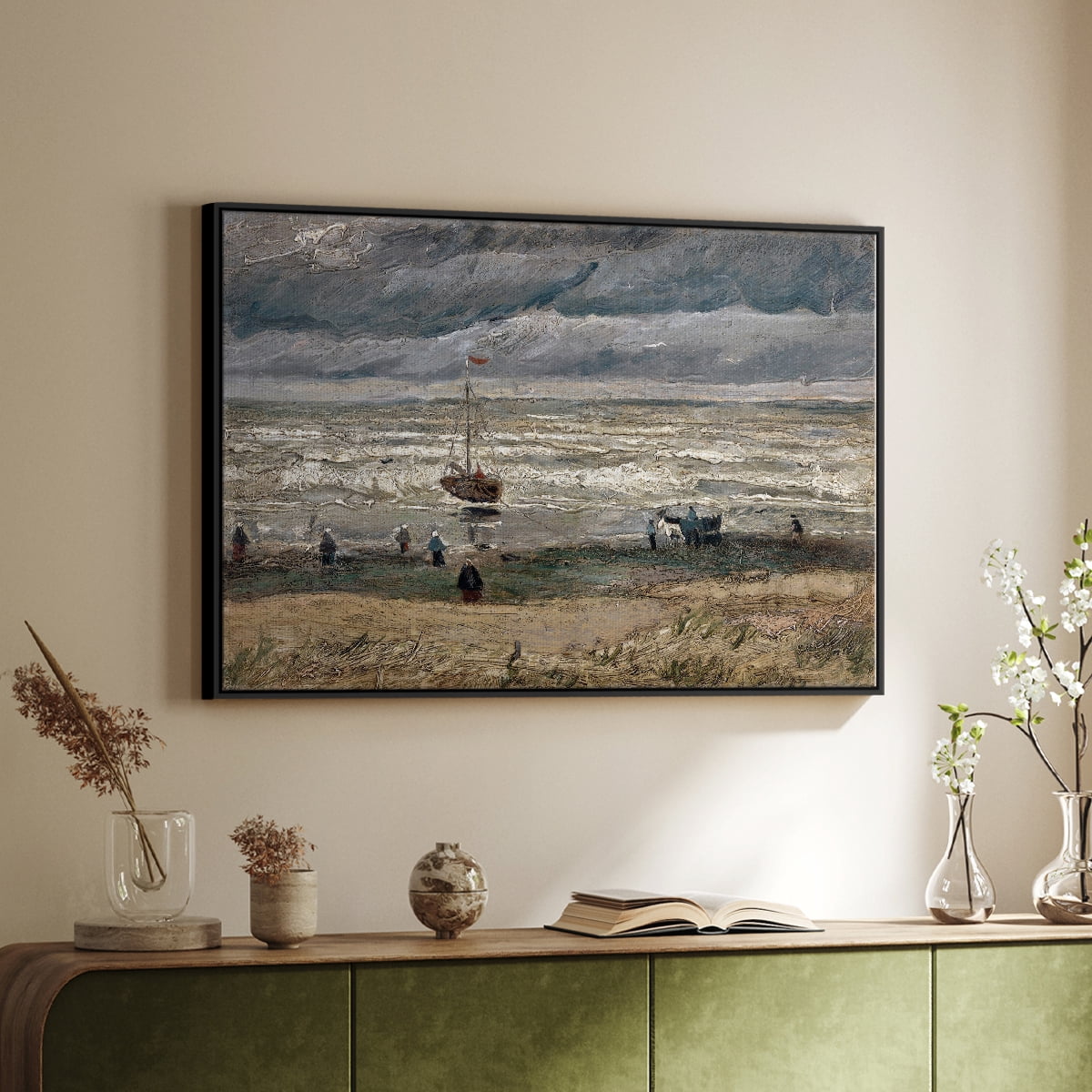 Vintage Landscape-CXXVII By Wexford Home Framed in Black Wood Gallery Wrapped Canvas 17 in. x 25 in.