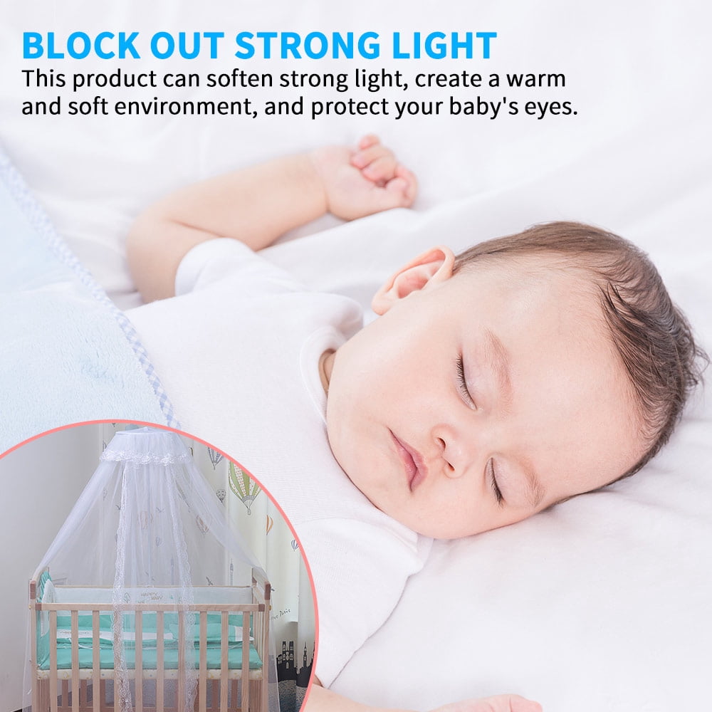 Tssuoun Universal Crib Mosquito Net Children Baby Mosquito Net Dome Foldable Mosquito Cover