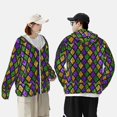 thumbnail image 6 of Gaeub Mardi Gras Shiny Green Purple Men's and Women's UPF 50+ Long-Sleeved Sun Protection Clothing, Fishing Shirt Long Sleeve Zip - 3X-Large, 6 of 9