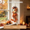 thumbnail image 3 of Rustic Wooden Pumpkin Door Hanging without Warm LED Lights, Rustic White Pumpkin Hanging Swag, Fall Decor Gift, Glowing Wreath, 3 of 8