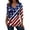 Q1-Multicolour, variant on Summer Tops for Women Patriotic Independence Day 3/4 Sleeve V Neck Layer Clothes Multicolour L