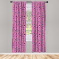 thumbnail image 2 of Ambesonne Polka Dot 4-Panel Curtains, Scattered Circles Plot, 56"x63", Pink Teal Magenta, 2 of 4