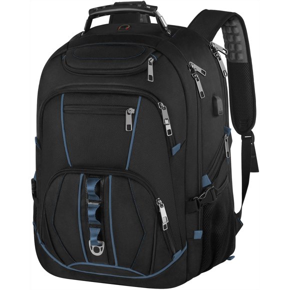 JCDOBEST Laptop Backpack, Blue, 55L Capacity, TSA Approved, Multipurpose, Convenient USB Port, Comfortable Back Design, Durable Polyester Fabric