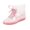Pink, variant on Fashion Rain Boots Elevated Lace Up Transparent Matsutake Thick Bottom Jelly Short Boots