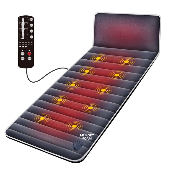 Snailax Massage Pad with Heat,Memory Foam Back Massager with Adjustable Intensity