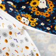 thumbnail image 4 of Homewish Playful Halloween Ghost Duvet Cover Queen,Sunflower Pumpkin Floral Print Queen Bedding,Dark Navy Orange,Halloween Reversible,3pcs,1 Duvet Cover and 2 Pillowcases, 4 of 6