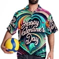 thumbnail image 4 of Valentine's Day Font Men's Short Sleeve Poplin Shirts with Spread Collar Tops, Casual Printed Button Down Short Summer Beach Shirts for Men and Women, 4 of 6