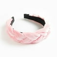 thumbnail image 1 of Qarigey Diadema de terciopelo trenzado, diadema ancha de lujo para niñas, diadema sólida, banda para la cabeza para banquete de boda, accesorios de Accesorio para el cabello Rosa Qarigey AP018447-11, 1 of 6