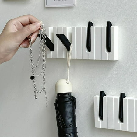 

Zyhtgyee Wall Hook Wall Hook Set Piano Shape 45 Degree Foldable for Clothes Hats Keys Towels