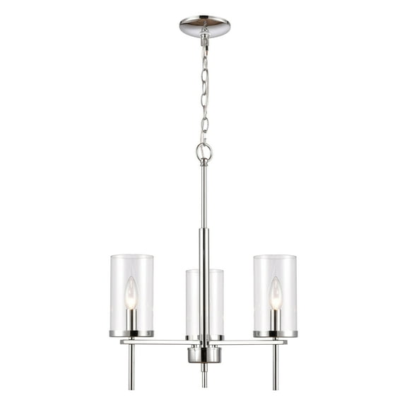 Elk Home Oakland 19-Inch Wide 3-Light Chandelier in Chrome Finish