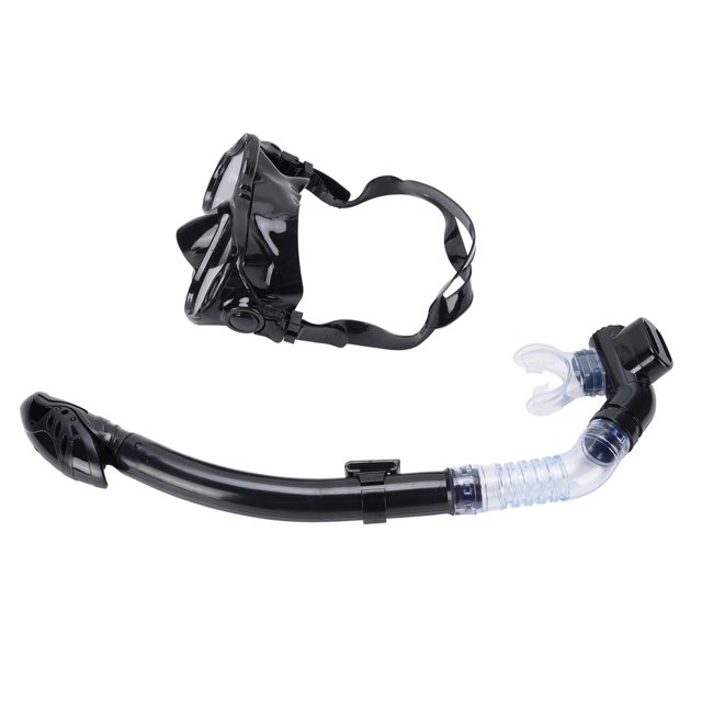 Tempered Glass Lens, Wide Viewing Comfortable Adult Snorkeling Gear with Dry Snorkel for Underwater Diving
