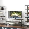eHemco Rustic Wooden 3Tier Television Stand with Storage Shelves and