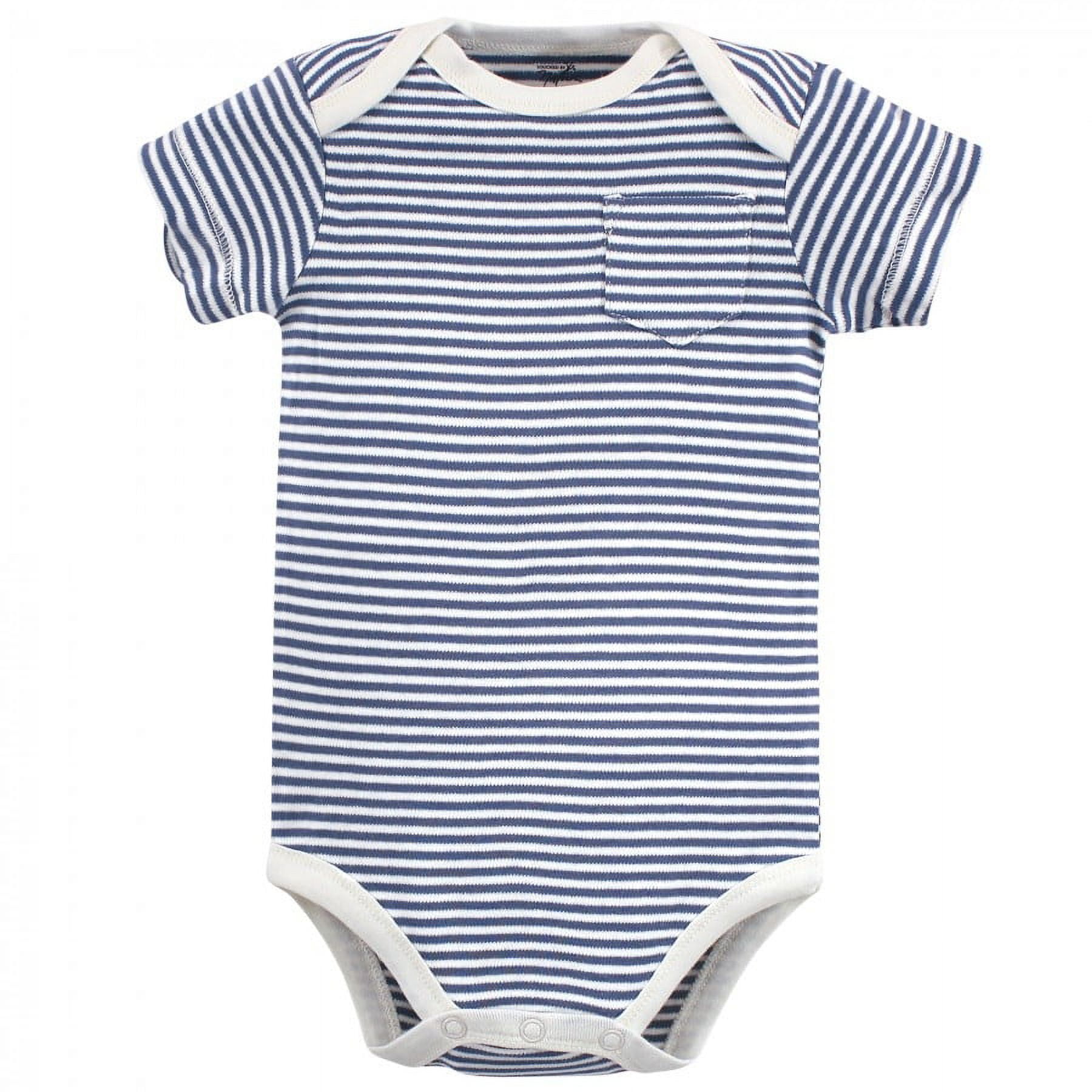 Touched by Nature Baby Boy Organic Cotton Bodysuits 5pk, Elephant, 18-24 Months