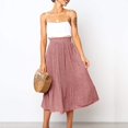 thumbnail image 3 of Jupe Plissée à Pois Taille Haute pour Femmes, Jupe Midi Évasée avec Poches, 3 of 6