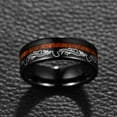 thumbnail image 3 of Men /Women Black Tungsten Ring 8mm Koa Wood Inlay Wedding Band Laser Pattern Engagement Ring Comfort Size 7-12, 3 of 4