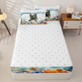 thumbnail image 4 of Homewish Cute German Shepherd Zipper Twin Comforter Sets with Fitted Sheet and 2 Pillowcases,Jellyfish Seaweed Seashell Zipper Bedding Set,Ocean Splash Wave Decor,Reversible,4pcs, 4 of 8