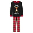 thumbnail image 2 of Hirigin Matching Christmas Pajamas For Family Letter Elk Print Long Sleeve Tops and Plaid Pants Sleepwear, 2 of 9