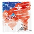 thumbnail image 3 of Ambesonne 4th of July Shower Curtain, Watercolor Historic, 69"Wx70"L, Multicolor, 3 of 5