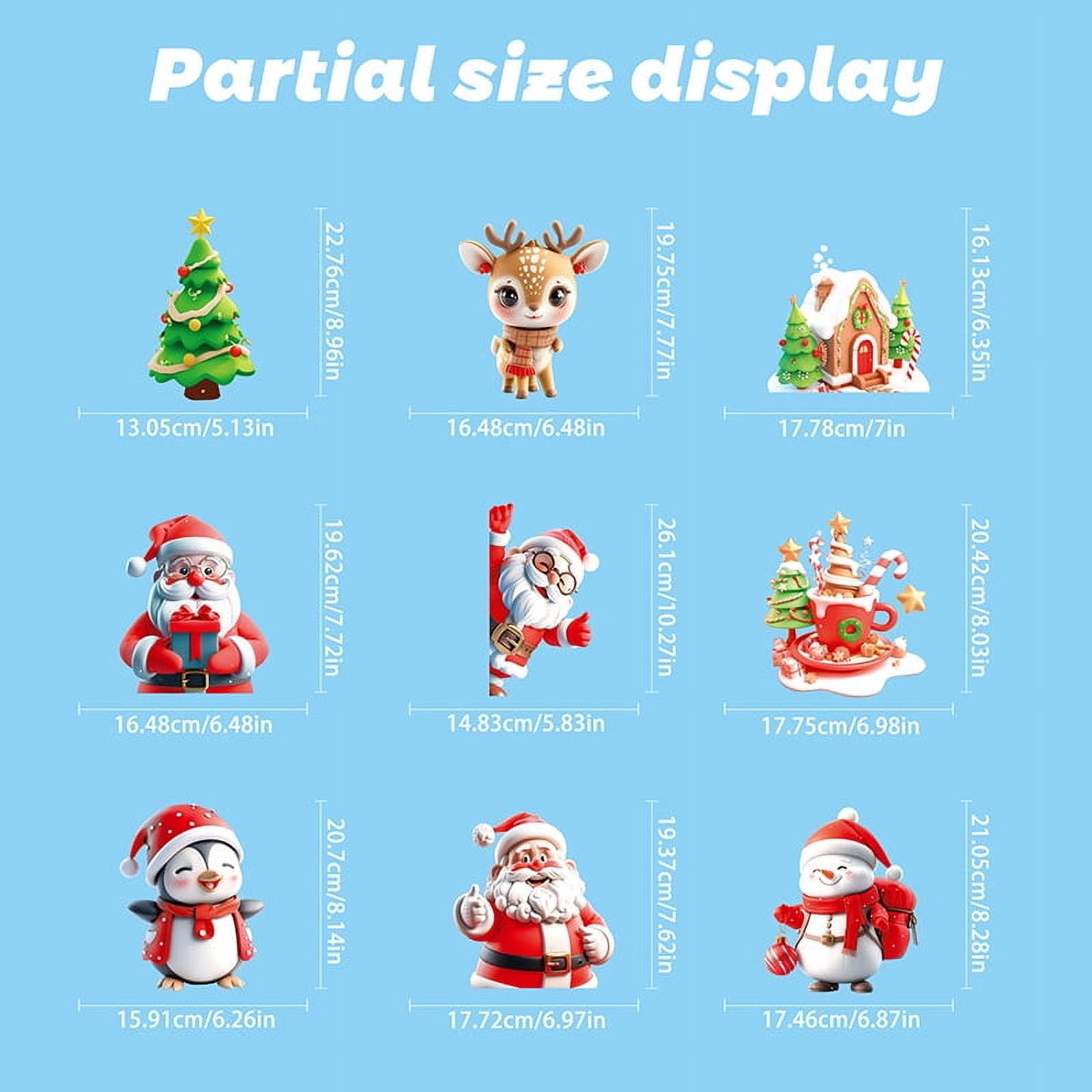 155 PCS Christmas Snowflake Window Stickers - Xmas Holiday White Winter Christmas Window Decorations Ornaments(9 Sheets)