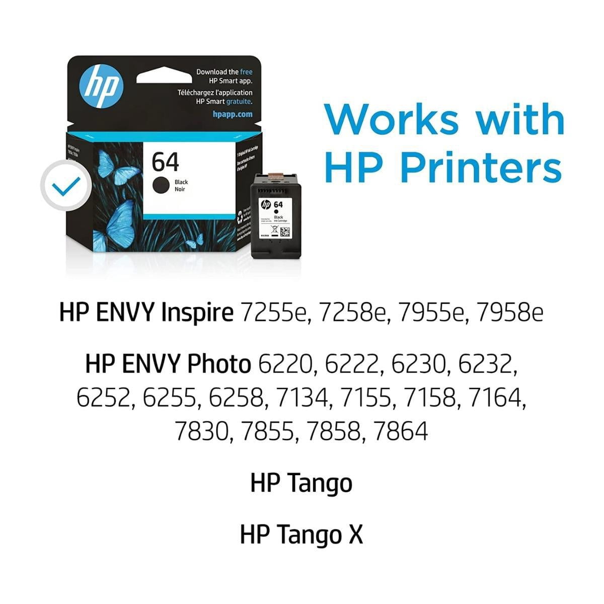 HP 64 Original 4-Color Ink Cartridge Bundle for Select ENVY Photo-Series Printers