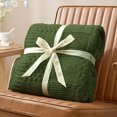 thumbnail image 3 of Chenille Checkered Throw Blanket Reversible Bedding Knit Blanket,50" X 60",Green, 3 of 5