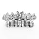 thumbnail image 3 of Protectores bucales chapados en oro de 18 quilates, estilo rapero de hip-hop, con dientes y parrilla inferior personalizados. Blanco plateado, 3 of 5