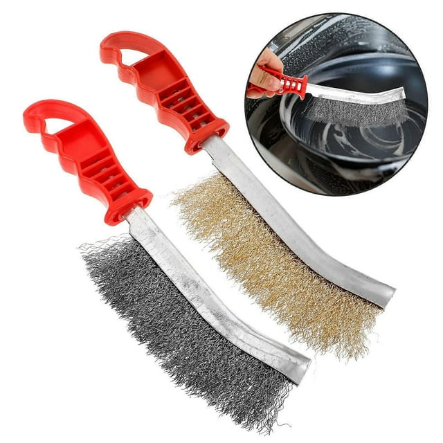 4Pcs Portable Grill Brush Wear-resistant Cleaning Brush Outdoor Barbecue Brush Barbecue Supply