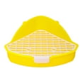 thumbnail image 3 of Caja de arena para conejos, animales pequeños, bandeja para orinar, jaula para conejos, entrenamiento para ir al baño, caja de arena de esquina para h amarillo, 3 of 8