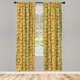 thumbnail image 3 of Ambesonne Cartoon Curtains, Star and Shells Pattern, Pair of 28"x84", Pale Coffee, 3 of 5