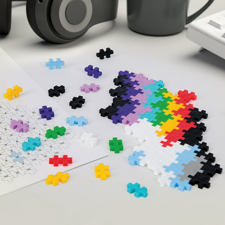 Plus-Plus: 500 Piece Rainbow Puzzle by Number - Pattern Colored