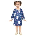 thumbnail image 2 of Girls' long-sleeved dress Cute Flower Cat Girls' A-line dress with ribbed cuffs Soft and comfortable, 2 of 6