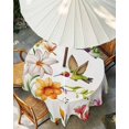 thumbnail image 3 of Spring Floral Hummingbird Outdoor Tablecloth with Umbrella Hole, Pastoral Rustic Botanical Flowers Spillproof Waterproof Outdoor Table Cover, Patio Tablecloths for Party/Garden/Picnic, Round 54 inch, 3 of 9
