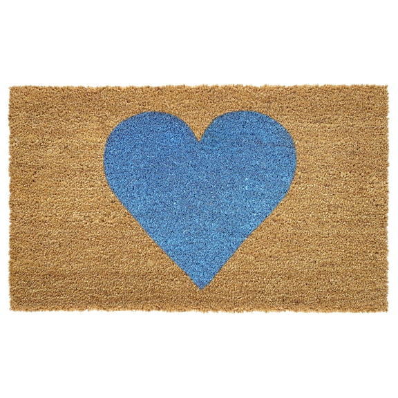 Calloway Mills Blue Heart Doormat, 36" x72"