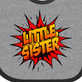 thumbnail image 4 of Inktastic Little Sister Super Hero Girls Baby Bib, 4 of 4