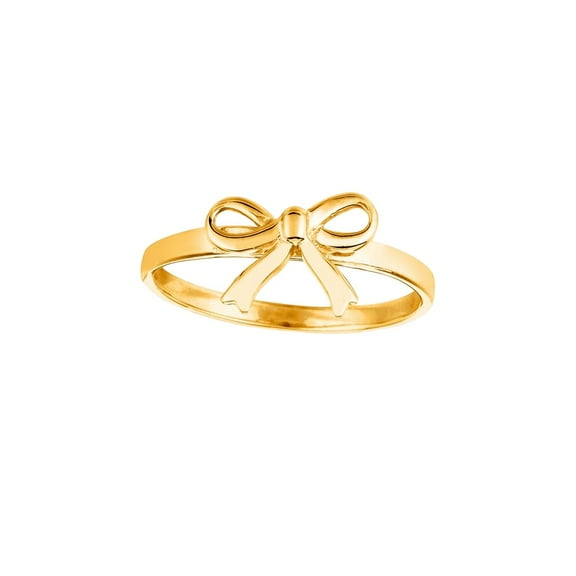 14k Yellow Gold Shiny Bow Top Size 7 Ring-Ring for Women - 1.8 Grams
