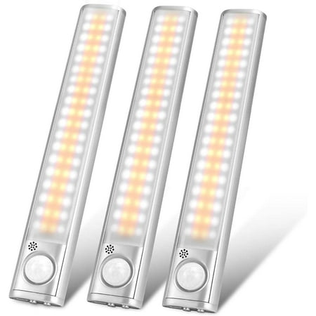 

Under Cabinet Lighting 80 Led Closet Light Motion Sensor Lights Indoor Usb Rechargeable Dimmable Stick-On Night Light Bar For Kitchen Wardrobe Garage Stairs Bedroom (3 Packs)