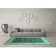 thumbnail image 3 of Ahgly Company Indoor Rectangle Oriental Turquoise Blue Industrial Area Rugs, 5' x 7', 3 of 4