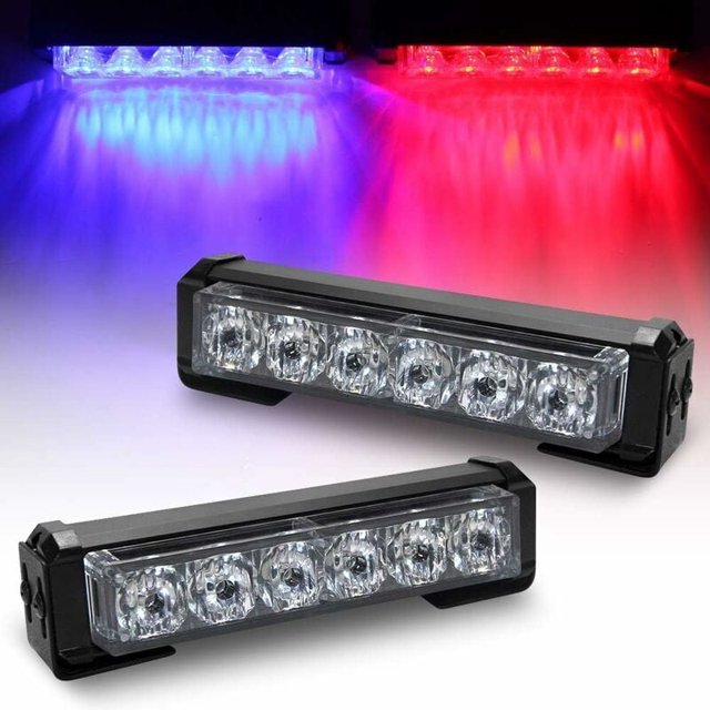 Emergency Vehicle Strobe Lights Red and Blue Light Bar Warning Advisor,