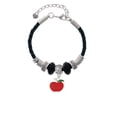 thumbnail image 2 of Delight Jewelry Silvertone Small Red Apple Daughter Celtic Knot Leather Bead Bracelet, 7"+2" Extender, 2 of 4