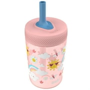 Zak Designs Capri Tumbler, Soft Straw Tumbler for Toddlers, 12oz, Leak-Proof, Easy to Hold, Sunshine and Rainbows